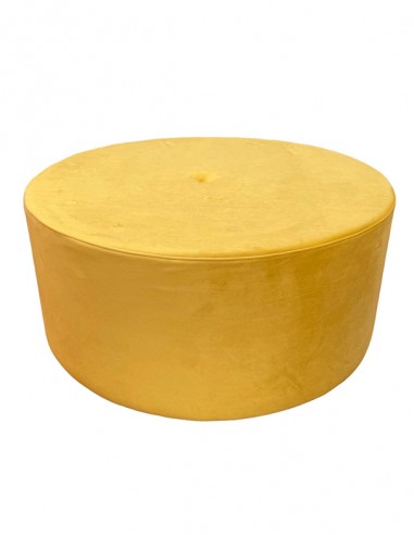 POUF TONDO VELLUTO GIALLO