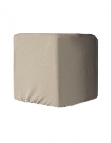 POUF QUADRATO IN COTONE BEIGE