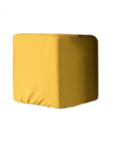 POUF QUADRATO IN COTONE GIALLO