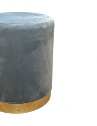 POUF ELIZABETH TONDO CELESTE POLVERE