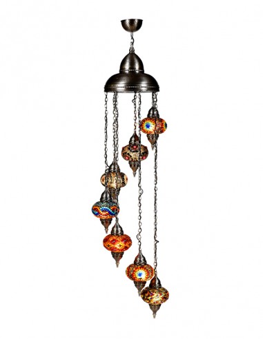 LAMPADARIO TURCO A 7 LUCI MOSAICO