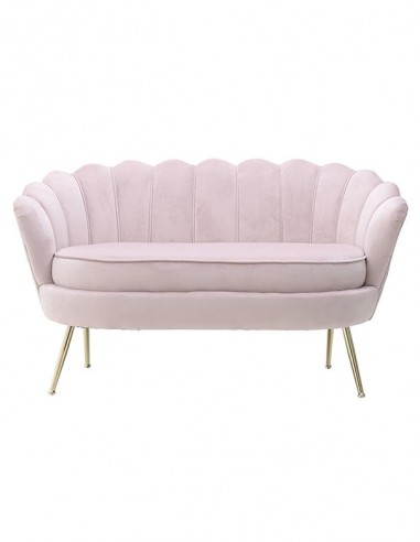DIVANO CONCHIGLIA VELLUTO ROSA