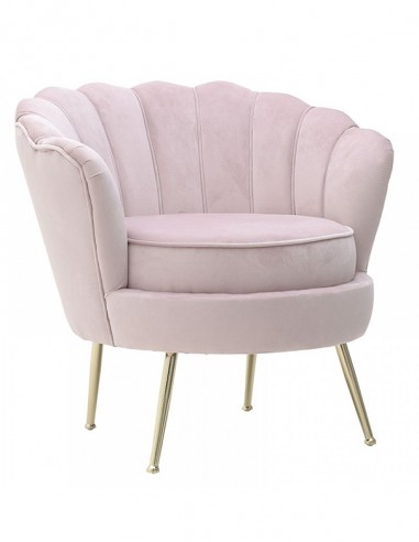 POLTRONA CONCHIGLIA VELLUTO ROSA