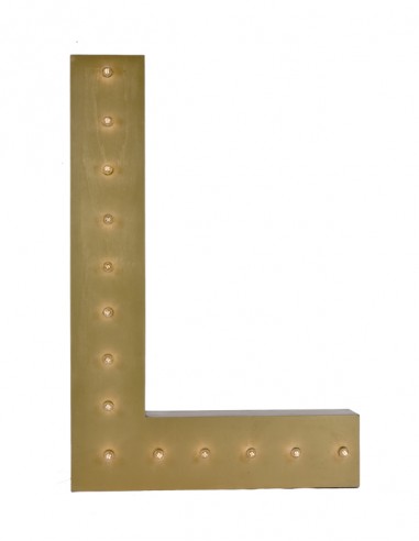LETTERA L CON LAMPADINE ORO