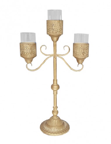 CANDELABRO HOYA ORO 3 BRACCIA