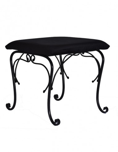 POUF IN FERRO BATTUTO NERO