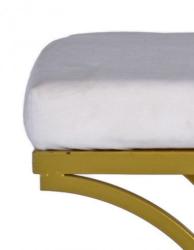 CUSCINO IN VELLUTO BIANCO PER POUF ORO