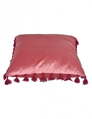 CUSCINO VELVET ROSA CIPRIA CON NAPPINA